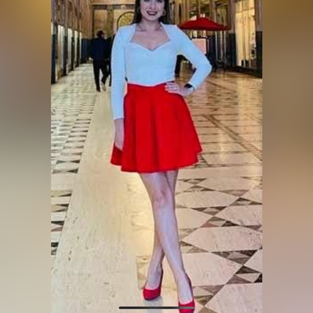 Chicwish Bold Red A-Line Skirt